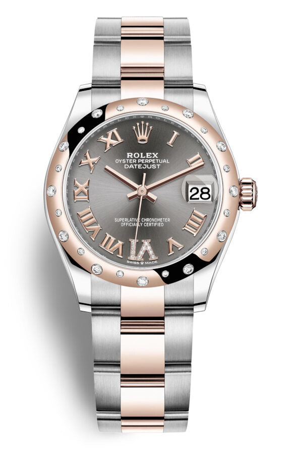 Rolex DateJust 31 Automatic Ladies Stainless Steel 18 ct Everose Gold Oyster Watch #278341DRRDO - Watches of America