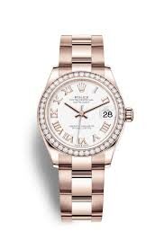 Rolex Datejust 31 Automatic White Dial Ladies 18 ct Everose Gold Oyster Watch #278285WRO - Watches of America