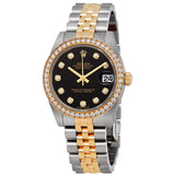 Rolex Datejust 31 Black Diamond Dial Automatic Ladies Watch #178383BKDJ - Watches of America