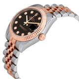 Rolex Datejust 31 Black Diamond Dial Ladies Steel and 18kt Everose Gold Jubilee Watch #178271BKDJ - Watches of America #2