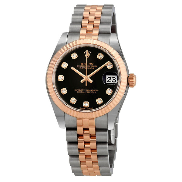 Rolex Datejust 31 Black Diamond Dial Ladies Steel and 18kt