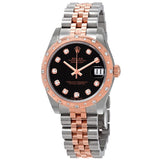 Rolex Datejust 31 Black Diamond Dial Ladies Steel and 18kt Everose Gold Jubilee Watch #178341BKDJ - Watches of America