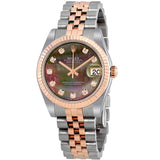 Rolex Datejust 31 Black Mother of Pearl Diamond Dial Automatic Ladies Watch #178271BKMDJ - Watches of America