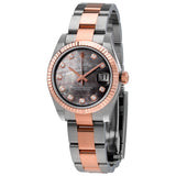 Rolex Datejust 31 Black Mother of Pearl Diamond Dial Ladies Steel and 18 ct Everose Gold Oyster Watch #178271BKMDO - Watches of America