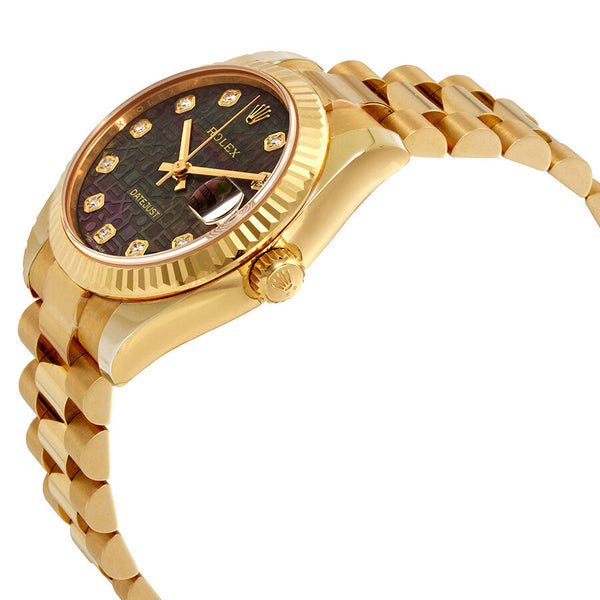 Rolex Datejust 31 Black Mother of Pearl Jubilee Diamond Dial Ladies President Watch #178278BKMJDP - Watches of America #2