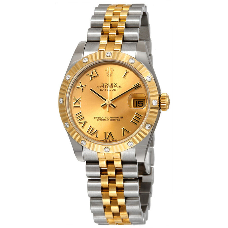Rolex Datejust 31 Champagne Dial Automatic Diamond Ladies Jubilee Watch #178313CRJ - Watches of America