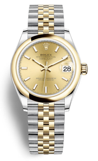 Rolex Datejust 31 Champagne Dial Automatic Ladies Steel and 18kt Yellow Gold Jubilee Watch #278243CSJ - Watches of America