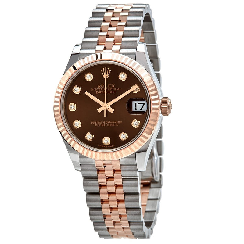 Rolex Datejust 31 Chocolate Diamond Dial Automatic Ladies Steel and 18kt Everose Gold Jubilee Watch #278271CHDJ - Watches of America