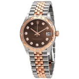 Rolex Datejust 31 Chocolate Diamond Dial Automatic Ladies Steel and 18kt Pink Gold Jubilee Watch #278341CHDJ - Watches of America