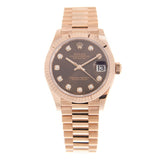 Rolex Datejust 31 Chocolate Diamond Dial Ladies 18kt Everose Gold President Watch #278275CHDP - Watches of America #3