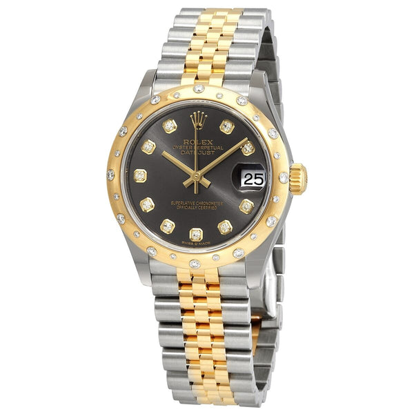 Rolex Datejust 31 Dark Grey Diamond Dial Automatic Ladies Steel and 18kt Yellow Gold Jubilee Watch #278343DGYDJ - Watches of America