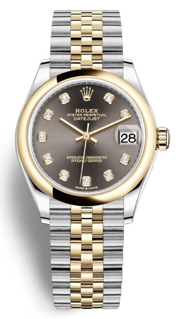 Rolex Datejust 31 Dark Grey Diamond Dial Ladies Steel and 18kt Yellow Gold Jubilee Watch #278243GYDJ - Watches of America