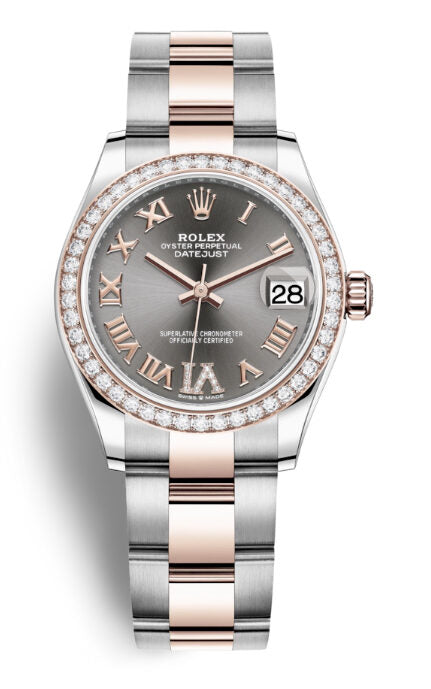 Rolex Datejust 31 Dark Rhodium Automatic Ladies Steel and Everose Gold Oyster Watch #278381DRRDO - Watches of America