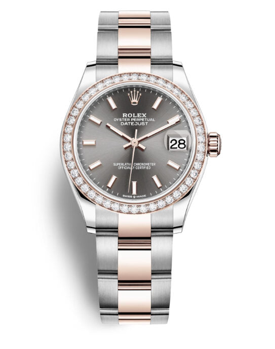 Rolex Datejust 31 Dark Rhodium Automatic Ladies Steel and Everose Gold Oyster Watch #278381DRSO - Watches of America