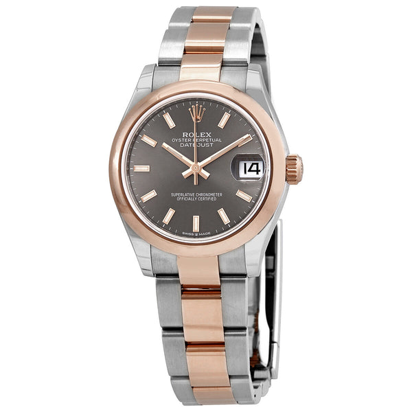 Rolex Datejust 31 Dark Rhodium Dial Automatic Ladies Steel and 18kt Everose Gold Oyster Watch #278241DRSO - Watches of America