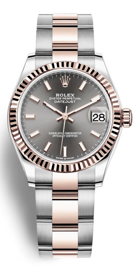Rolex Datejust 31 Dark Rhodium Dial Automatic Ladies Steel and 18kt Everose Gold Oyster Watch #278271DRSO - Watches of America