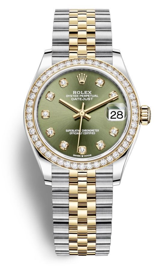 Rolex Datejust 31 Green Diamond Dial Automatic Ladies Steel and 18kt Yellow Gold Jubilee Watch #278383GNDJ - Watches of America