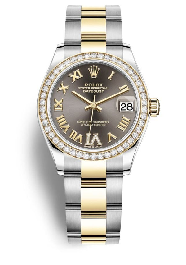 Rolex Datejust 31 Grey Dial Ladies Steel and 18kt Yellow Gold Oyster Watch #278383GYRDO - Watches of America