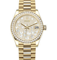 Rolex Datejust 31 Mother of Pearl Butterfly Diamond Dial Ladies President Watch #278288PAVEP - Watches of America