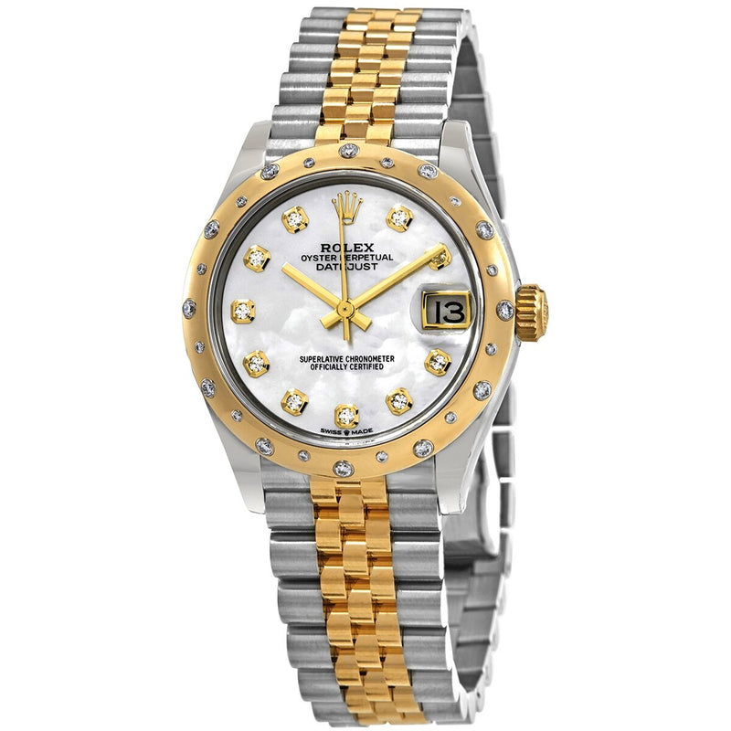 Rolex Datejust 31 Mother of Pearl Diamond Dial Automatic Ladies Steel and 18kt Yellow Gold Jubilee Watch #278343MDJ - Watches of America