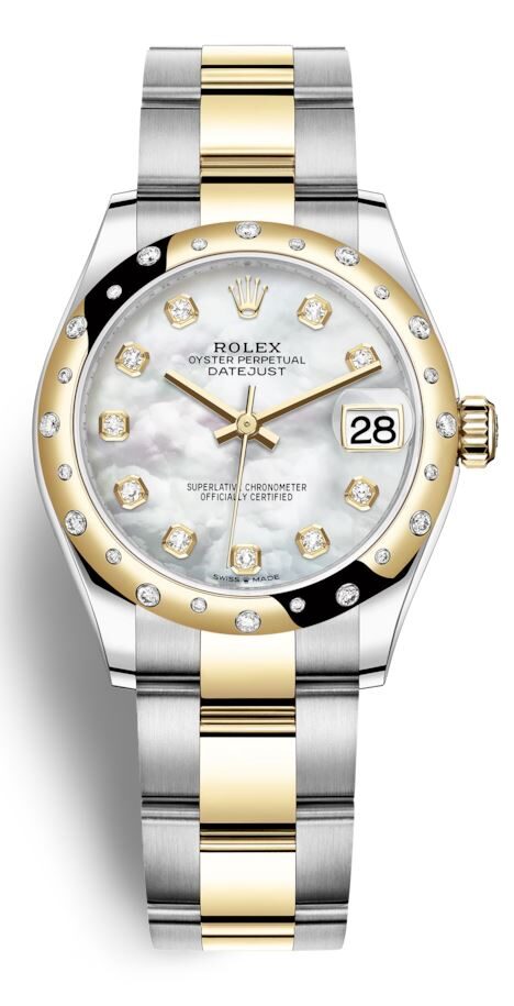 Rolex Datejust 31 Mother of Pearl Diamond Dial Automatic Ladies Steel and 18kt Yellow Gold Oyster Watch 278343DGYDO#278343MDO - Watches of America