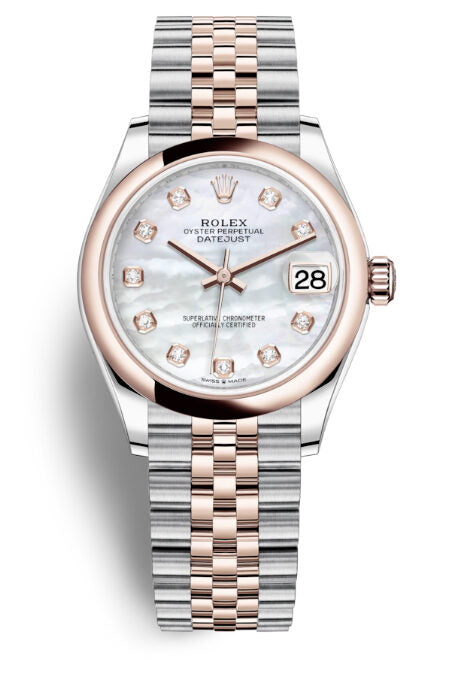 Rolex Datejust 31 Mother of Pearl Diamond Dial Automatic Steel and 18kt Everose Gold Jubilee Watch #278241MDJ - Watches of America