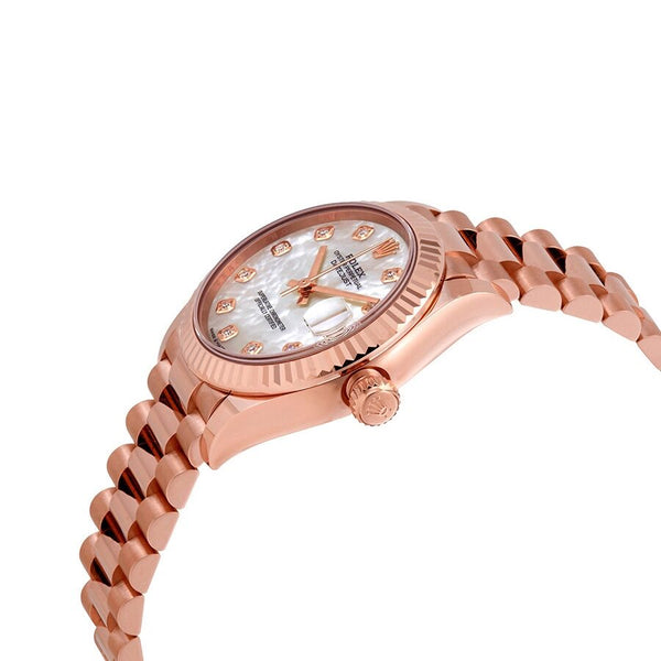 Rolex Datejust 31 Mother of Pearl Diamond Dial Ladies 18kt Everose Gold President Watch #278275MDP - Watches of America #2