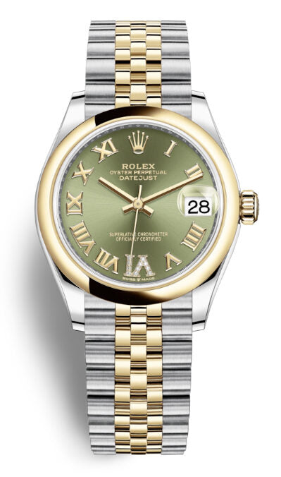 Rolex Datejust 31 Olive Green Dial Ladies Steel and 18kt Yellow Gold Jubilee Watch #278243GNRDJ - Watches of America