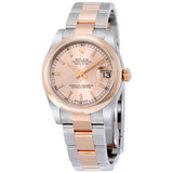 Rolex Datejust 31 Pink Dial Automatic Ladies 18 Carat Everose Gold Oyster Watch #178241PKSO - Watches of America