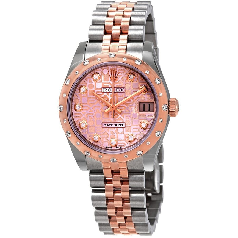 Rolex Datejust 31 Pink Jubilee Diamond Dial Ladies Steel and 18kt Everose Gold Watch #178341PJDJ - Watches of America