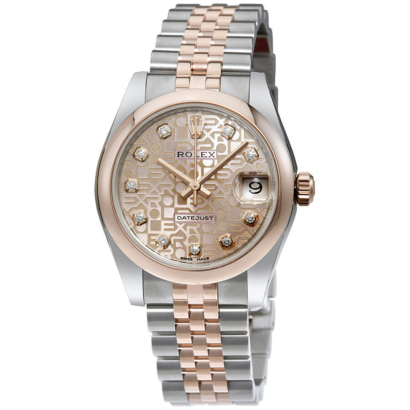 Rolex Datejust 31 Pink Jubilee Diamond Dial Steel and 18K Everose Gold Ladies Watch #178241PKJDJ - Watches of America