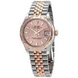 Rolex DateJust 31 Rose Dial Automatic Ladies Stainless Steel 18kt Everose Gold Jubliee Watch #278341PSJ - Watches of America