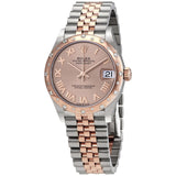 Rolex DateJust 31 Rose Dial Automatic Ladies Stainless Steel 18 ct Everose Gold Jubliee Watch #278341PRJ - Watches of America
