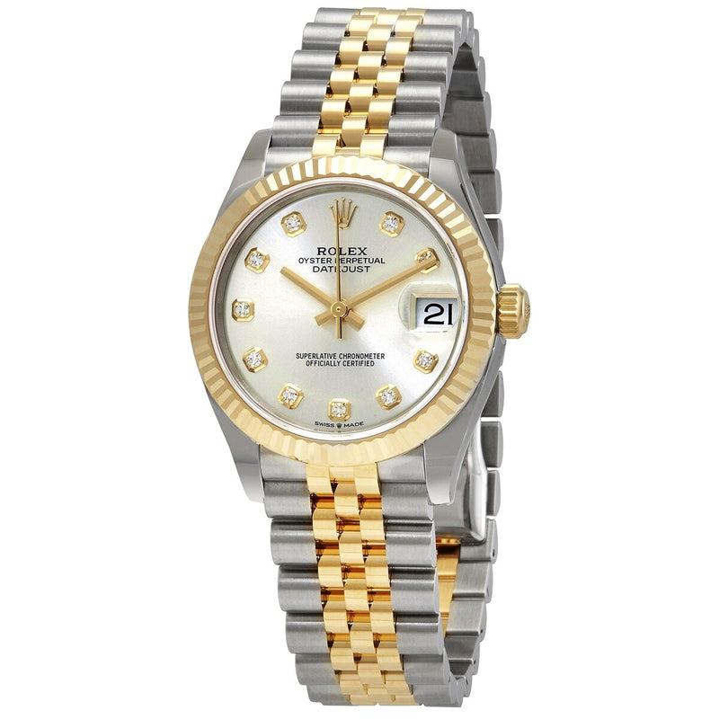 Rolex Datejust 31 Silver Diamond Dial Automatic Ladies Steel and 18kt Yellow Gold Jubilee Watch #278273SDJ - Watches of America