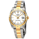 Rolex Datejust 31 Automatic White Dial Ladies 18K Gold Watch #178343WSO - Watches of America