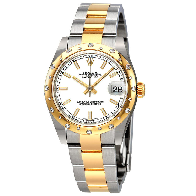 Rolex Datejust 31 Automatic White Dial Ladies 18K Gold Watch #178343WSO - Watches of America