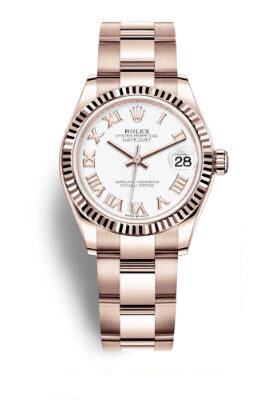 Rolex Datejust 31 White Dial Automatic Ladies 18kt Everose Gold Oyster Watch #278275WRO - Watches of America