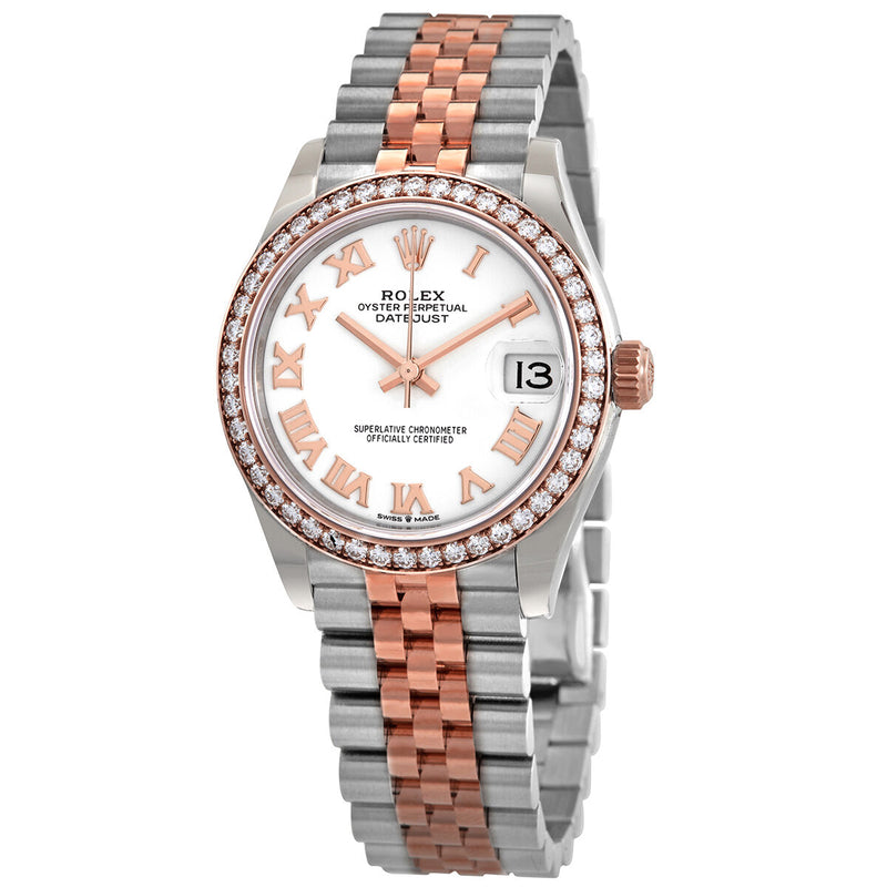 Rolex Datejust 31 White Dial Automatic Ladies Steel and 18kt Everose Gold Jubilee Watch #278381WRJ - Watches of America