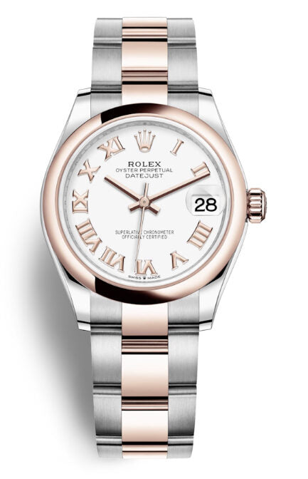 Rolex Datejust 31 White Dial Automatic Ladies Steel and 18kt Everose Gold Oyster Watch #278241WRO - Watches of America