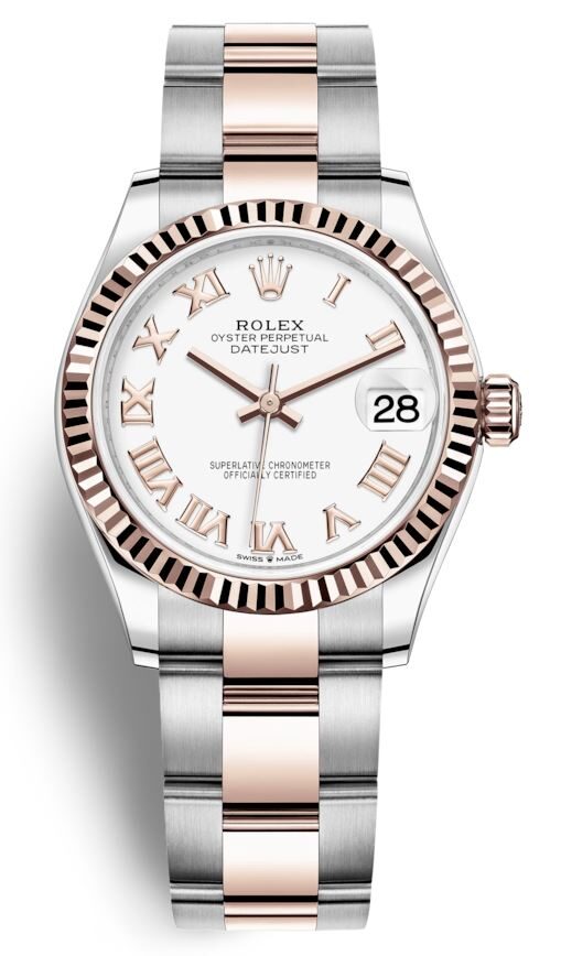 Rolex Datejust 31 White Dial Automatic Ladies Steel and 18kt Everose Gold Oyster Watch #278271WRO - Watches of America