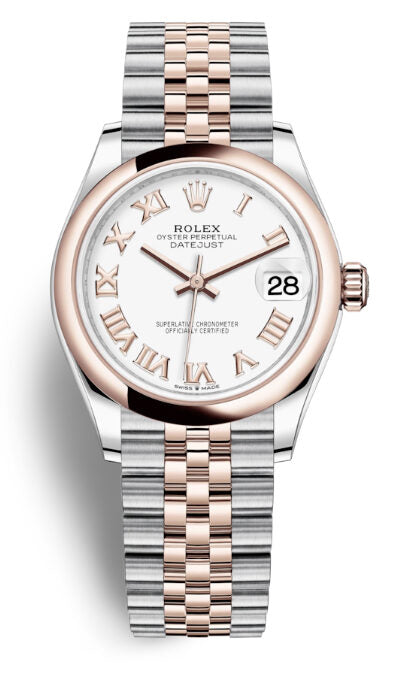 Rolex Datejust 31 White Dial Automatic Steel and 18kt Everose Gold Jubilee Watch #278241WRJ - Watches of America