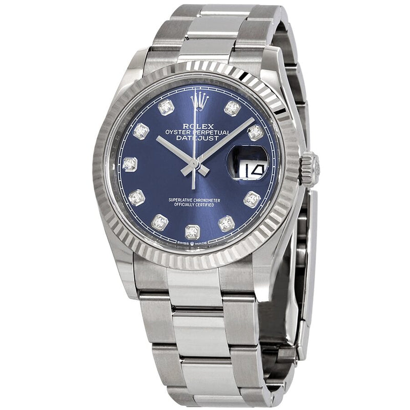Rolex Datejust 36 Automatic Blue Diamond Dial Oyster Watch #126234BLDO - Watches of America