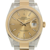 Rolex Datejust 36 Automatic Champagne Dial Men's Steel and 18K Yellow Gold Oyster Watch #126203CSO - Watches of America