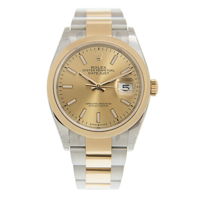 Rolex Datejust 36 Automatic Champagne Dial Men's Steel and 18K Yellow Gold Oyster Watch #126203CSO - Watches of America #2