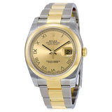 Rolex Datejust 36 Automatic Champagne Dial Stainless Steel and 18kt Yellow Gold Oyster Bracelet Men's Watch #116203CRO - Watches of America