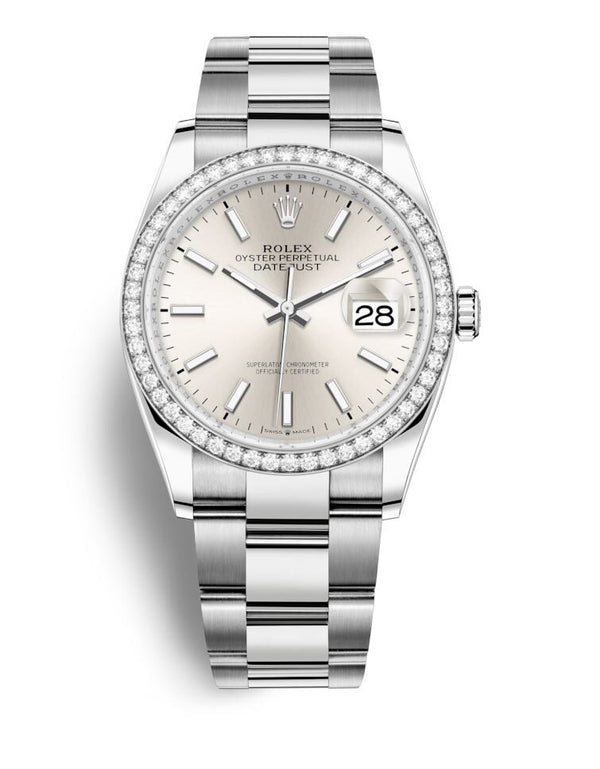Rolex Datejust 36 Automatic Silver Dial Unisex Oyster Watch #126284SSO - Watches of America