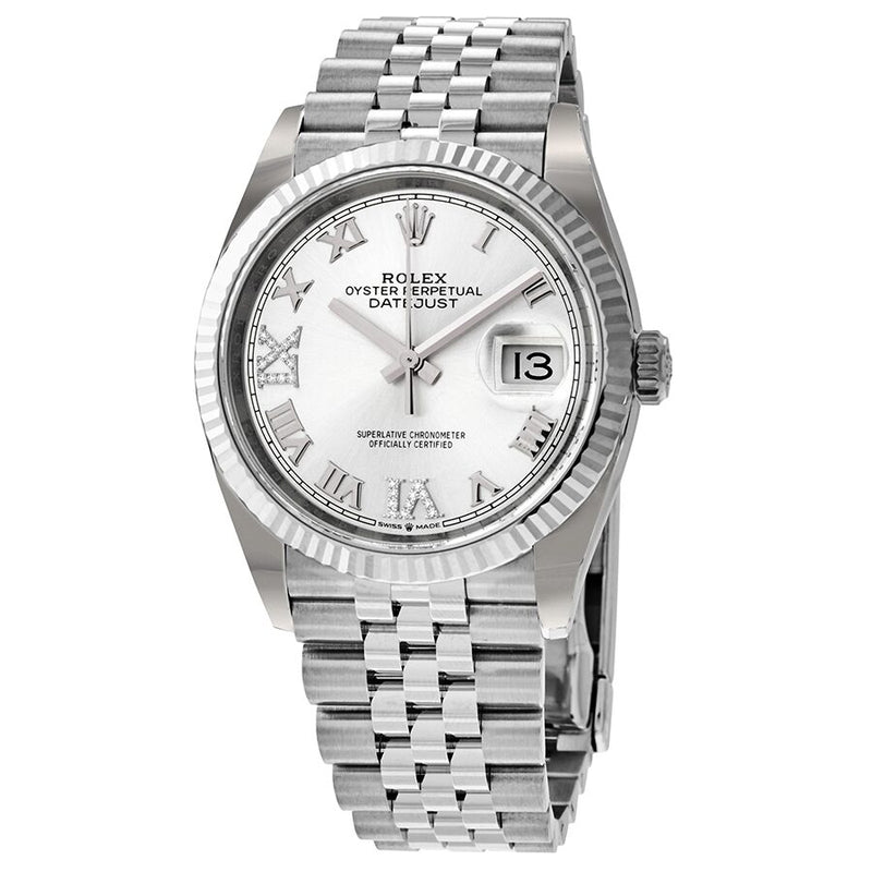Rolex Datejust 36 Automatic Silver Diamond Dial Ladies Jubilee Watch #126234SRDJ - Watches of America
