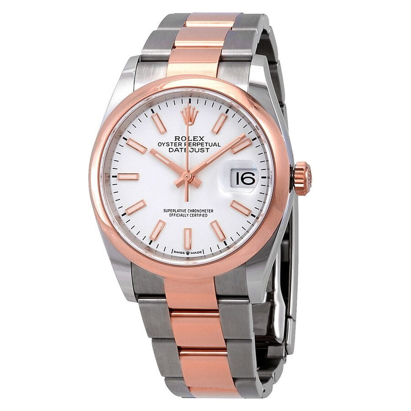 Rolex Datejust 36 Automatic White Dial Steel and 18k Everose Gold Men's Watch #126201WSO - Watches of America