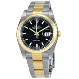 Rolex Datejust 36 Black Dial Stainless Steel and 18K Yellow Gold Oyster Bracelet Automatic Men's Watch #116203BKSO - Watches of America