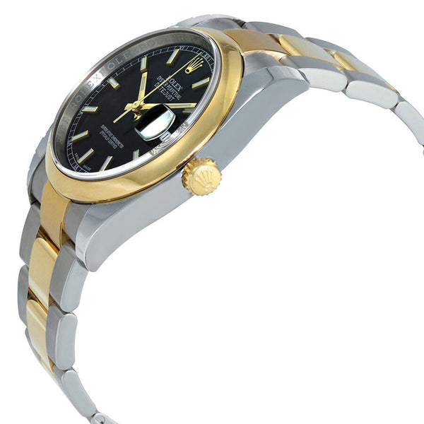 Rolex Datejust 36 Black Dial Stainless Steel and 18K Yellow Gold Oyster Bracelet Automatic Men's Watch #116203BKSO - Watches of America #2